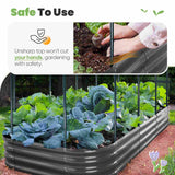 KING BIRD 8'x4'x1' Oval Galvanized Raised Garden Bed with Cover