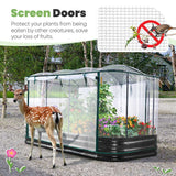 KING BIRD 8'x4'x1' Oval Galvanized Raised Garden Bed with Cover