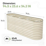 KING BIRD 8x2x3ft Raised Garden Bed 12 in 1 Beige