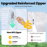 New #10 zipper for smoother door operation#color_25ft-White