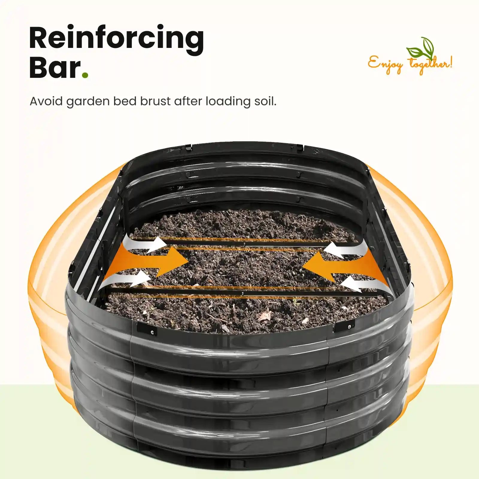 KING BIRD Screwless Raised Garden Bed 6x3x1ft reinforcing bar#size_6x3x1ft