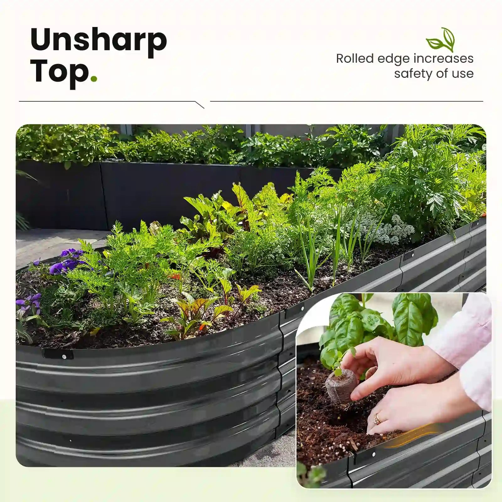 KING BIRD Screwless Raised Garden Bed 6x3x1ft unsharp top#size_6x3x1ft