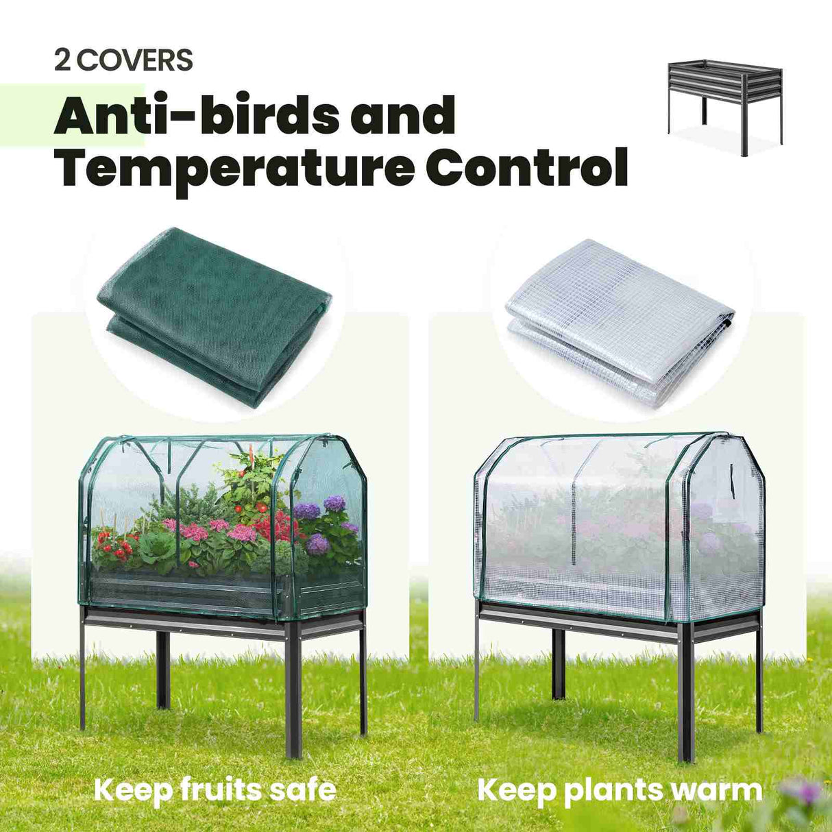 KING BIRD 47"×24"×56" Elevated Raised Garden Bed