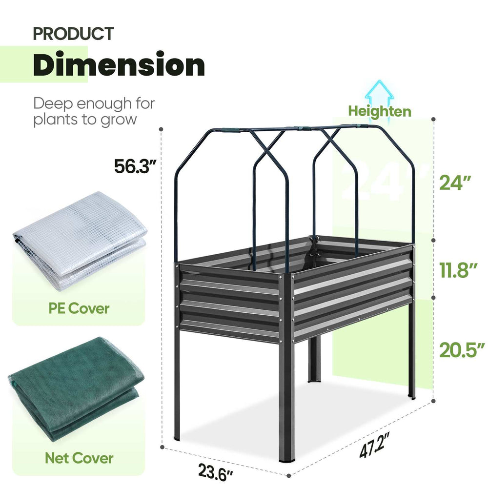 KING BIRD 47"×24"×56" Elevated Raised Garden Bed