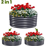 KING BIRD 4x4x1ft Round Garden Bed (2-Pack) Dark Grey