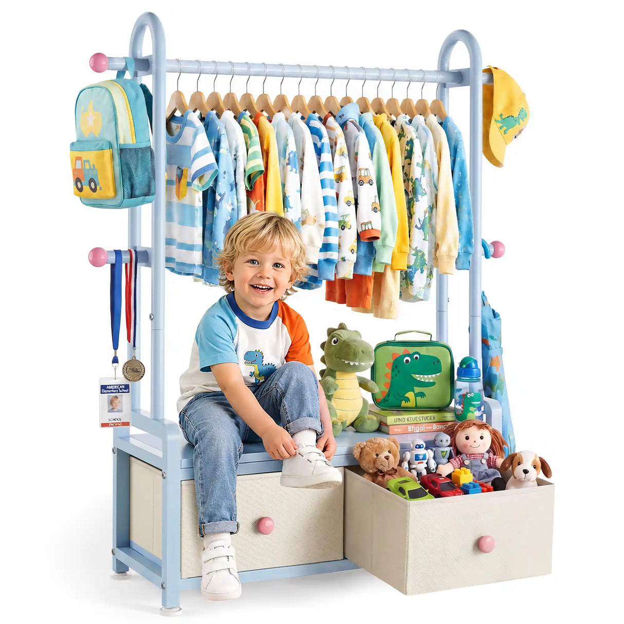Kids Clothing Rack for Hanging Clothes#color_Blue