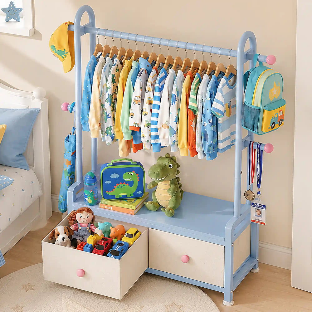 Garment Dress Up Storage Costume Rack#color_Blue