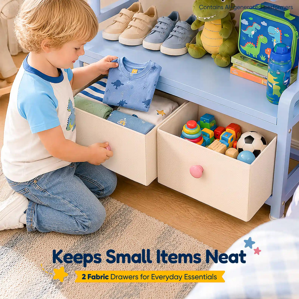 an organized way to store clothes, accessories, toys, and shoes#color_Blue