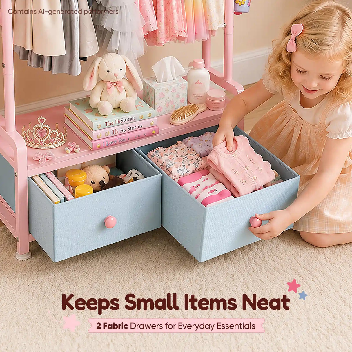 clothing rack is perfect for 5-8 year olds#color_Pink