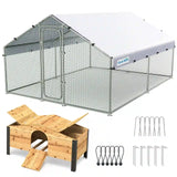 Large Metal Chicken Run With Nesting Box#size_12x9FT with NestBox