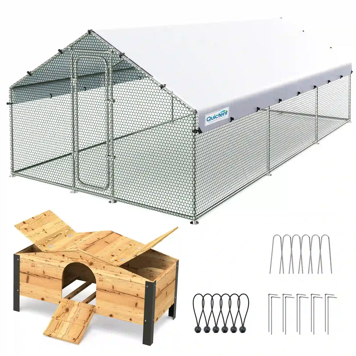 18x9x6.6FT Chicken Coop Run with Nesting Box#size_18x9FT with NestBox