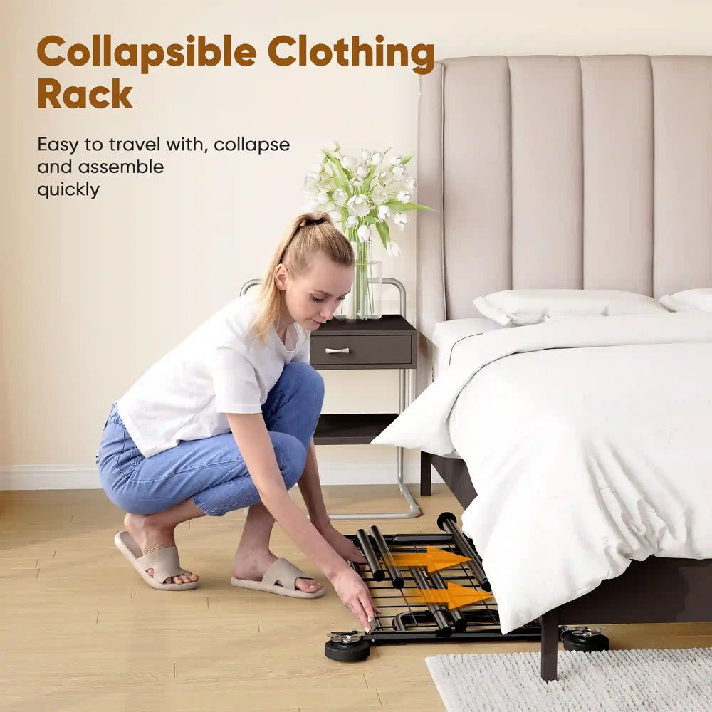 MAXLEAD HOME 525LBS Collapsible Gold Garment Rack