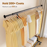 MAXLEAD HOME 525LBS Collapsible Gold Garment Rack