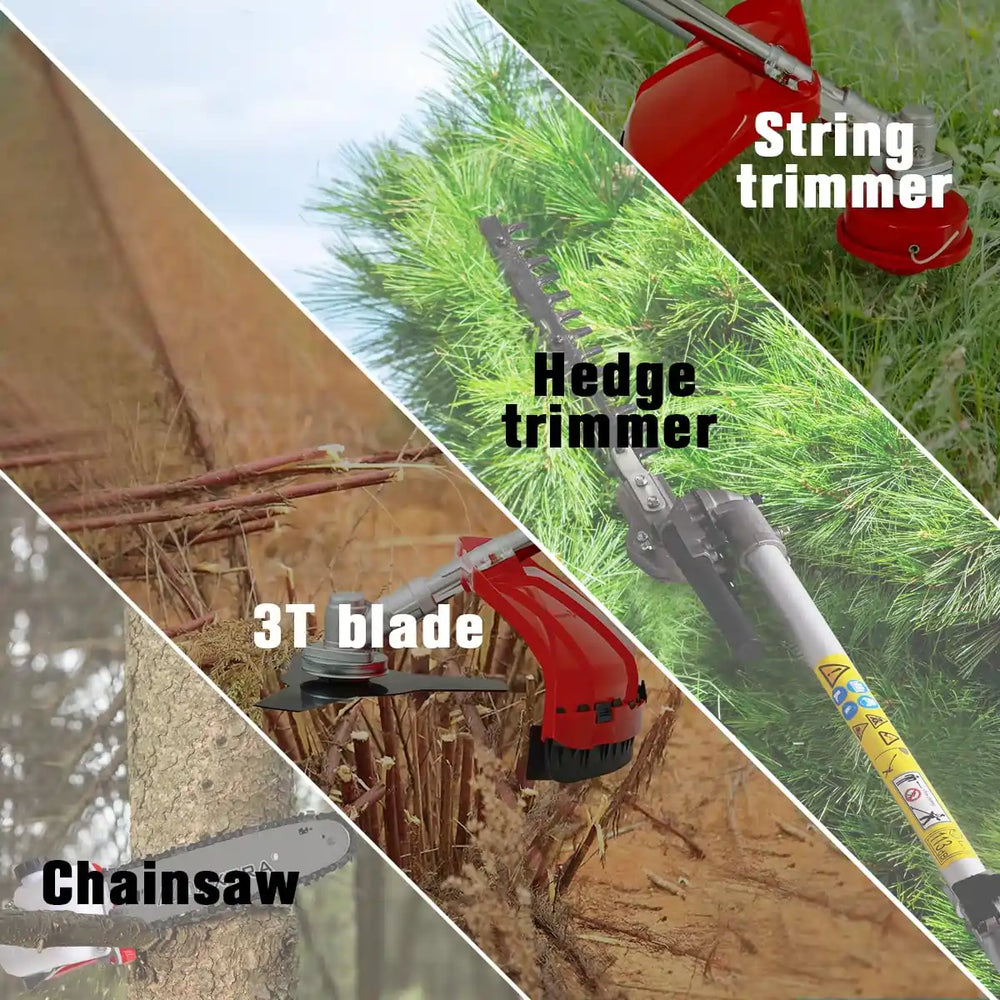 Gas Pole Saw, Weed Eater, Hedge Trimmer, Brush Cutter
#style_5-in-1 saw head