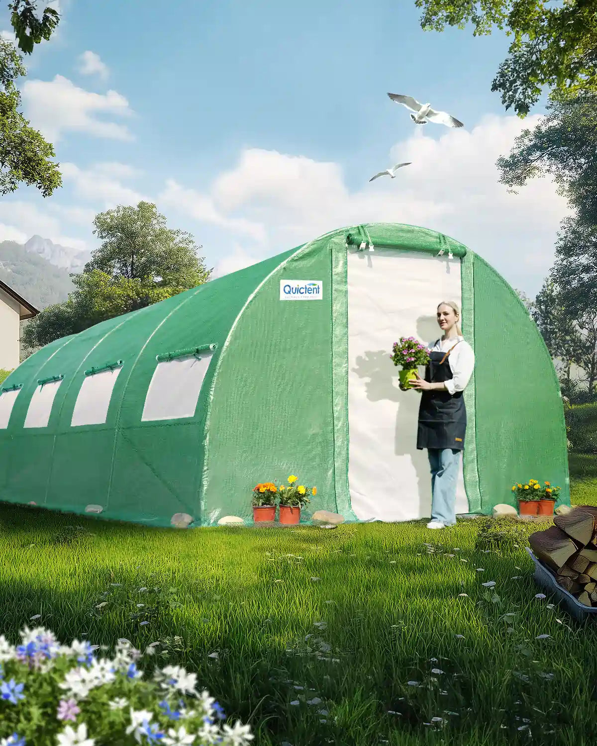 20' x 10' x 7' Heavy Duty Large Greenhouse Green#color_green