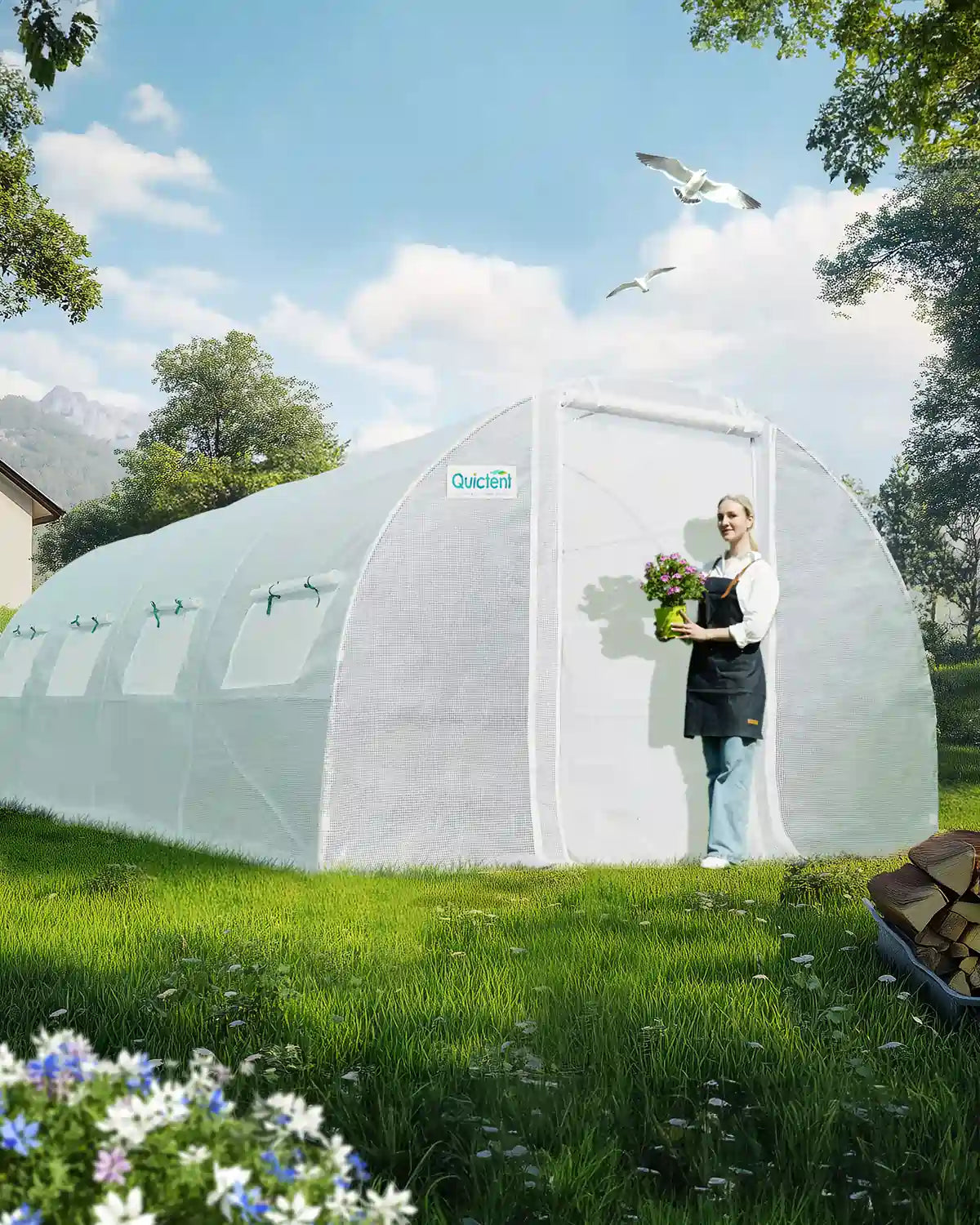 20' x 10' x 7' Heavy Duty Large Greenhouse White#color_white