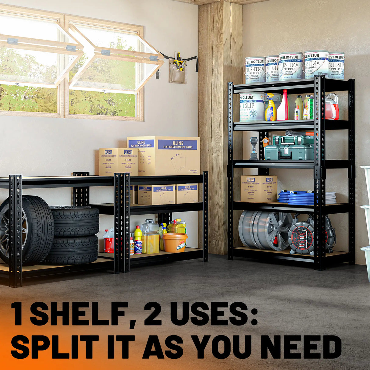 HOKEEPER Industrial Heavy-Duty 5-Tier Adjustable Steel Shelving Unit