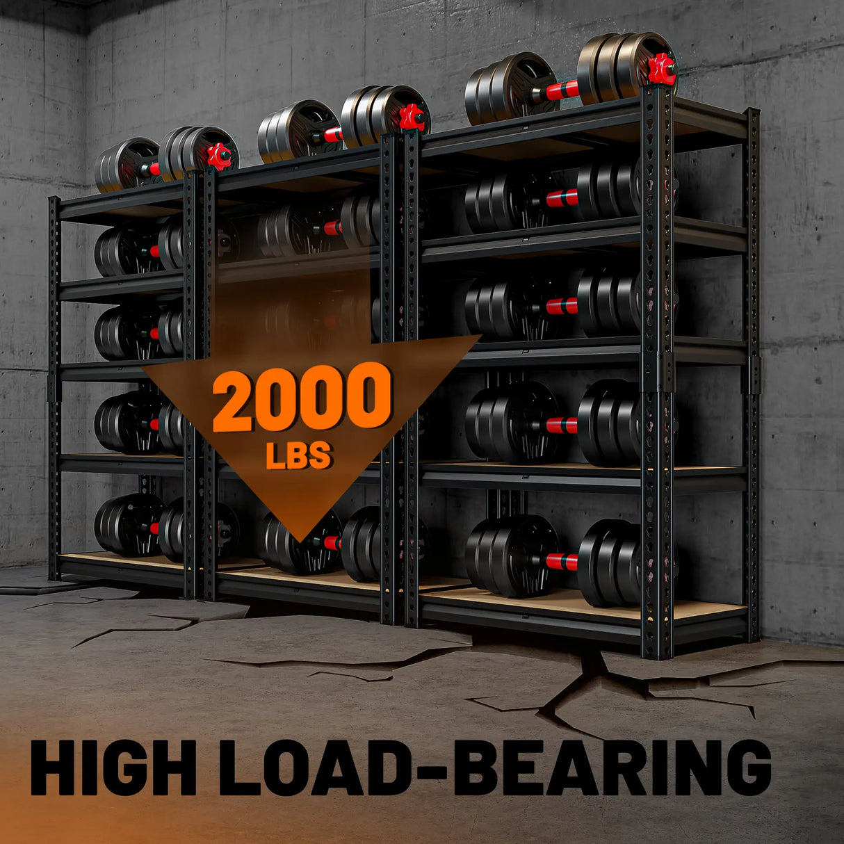 HOKEEPER Industrial Heavy-Duty 5-Tier Adjustable Steel Shelving Unit