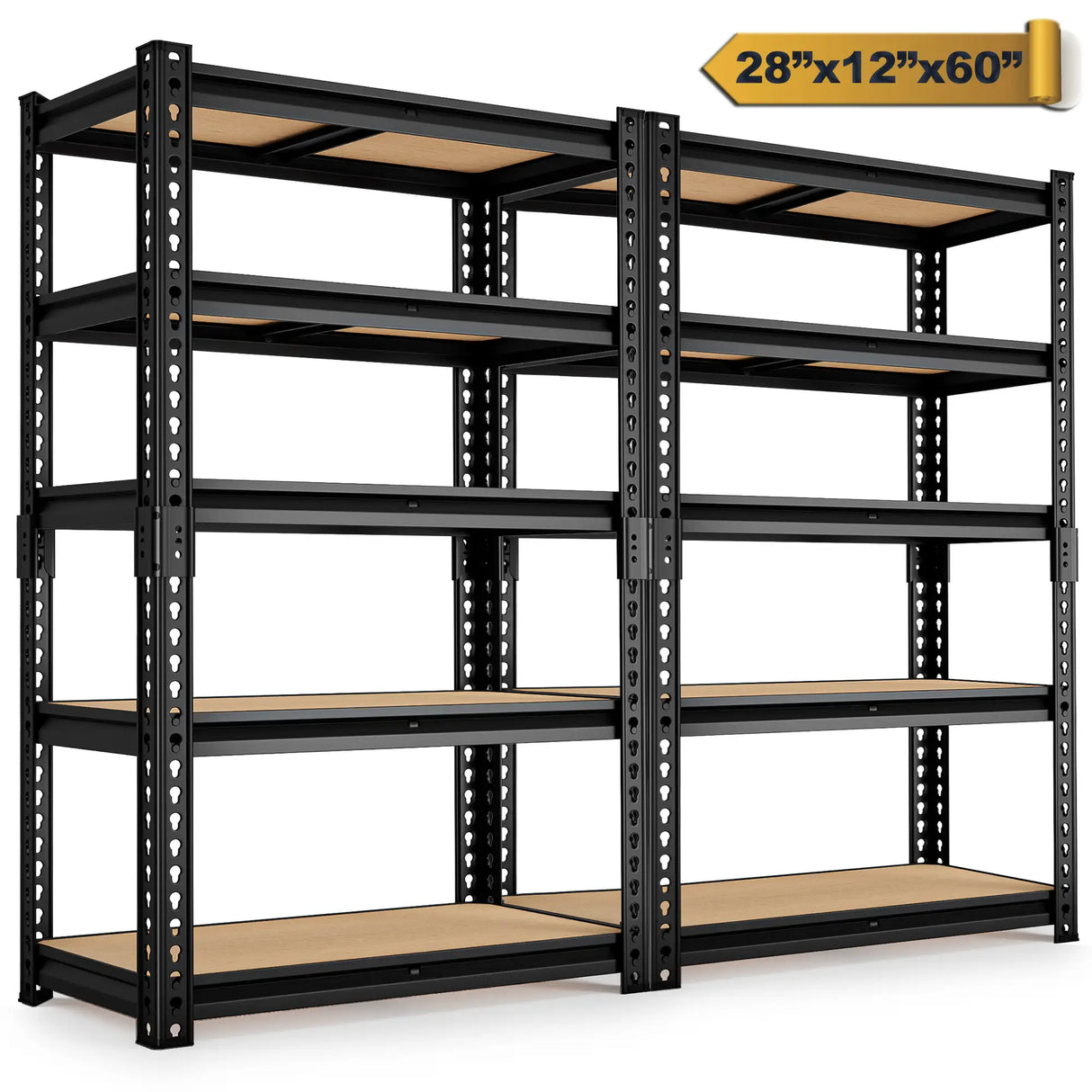 HOKEEPER Industrial Heavy-Duty 5-Tier Adjustable Steel Shelving Unit