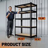 HOKEEPER Industrial Heavy-Duty 5-Tier Adjustable Steel Shelving Unit