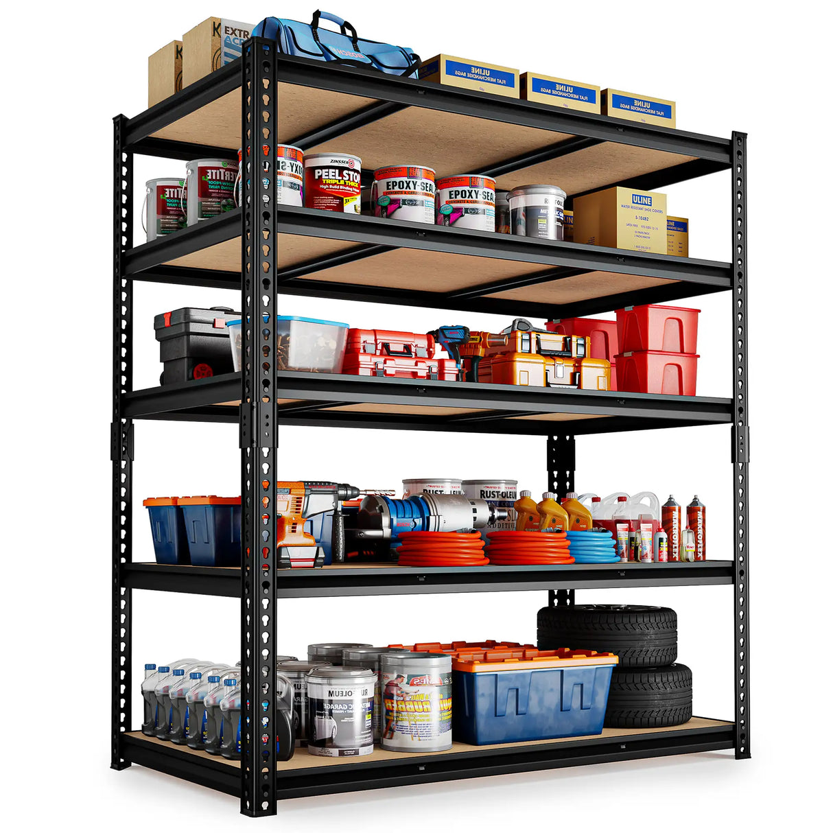 HOKEEPER Industrial Heavy-Duty 5-Tier Adjustable Steel Shelving Unit