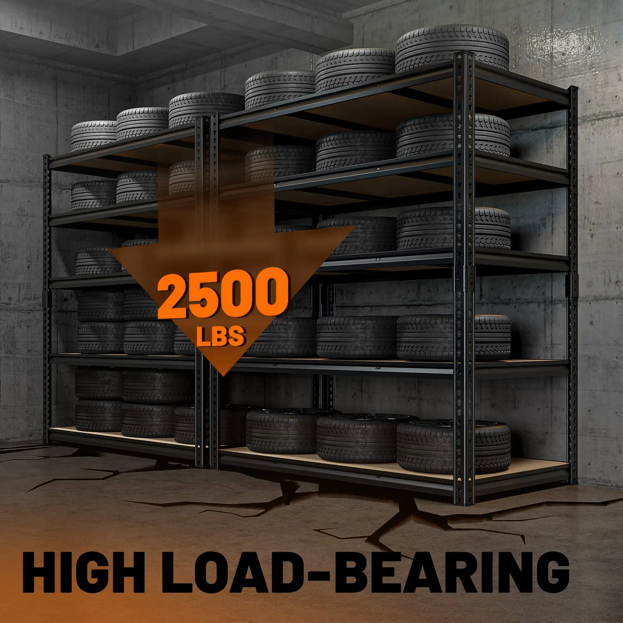 HOKEEPER Industrial Heavy-Duty 5-Tier Adjustable Steel Shelving Unit