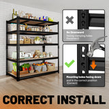 HOKEEPER Industrial Heavy-Duty 5-Tier Adjustable Steel Shelving Unit