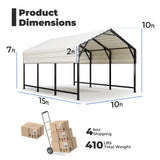 Quictent 10x15 ft Metal Roof Carport Size#size_10X15ft