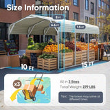 10x15 ft Metal Roof Carport Size#size_10X15ft