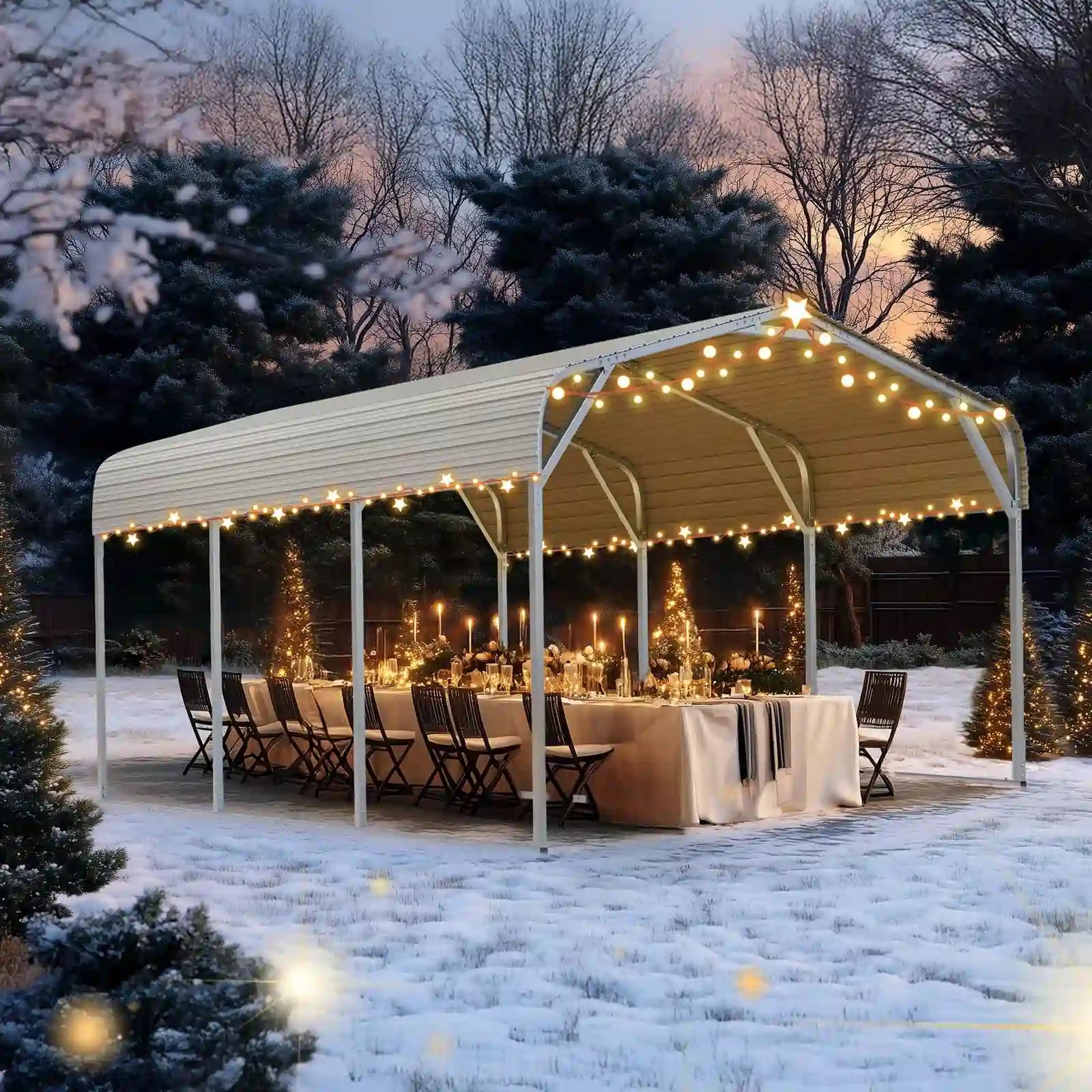 Heavy Duty 10x15 ft Metal Roof Carport#size_10X15ft