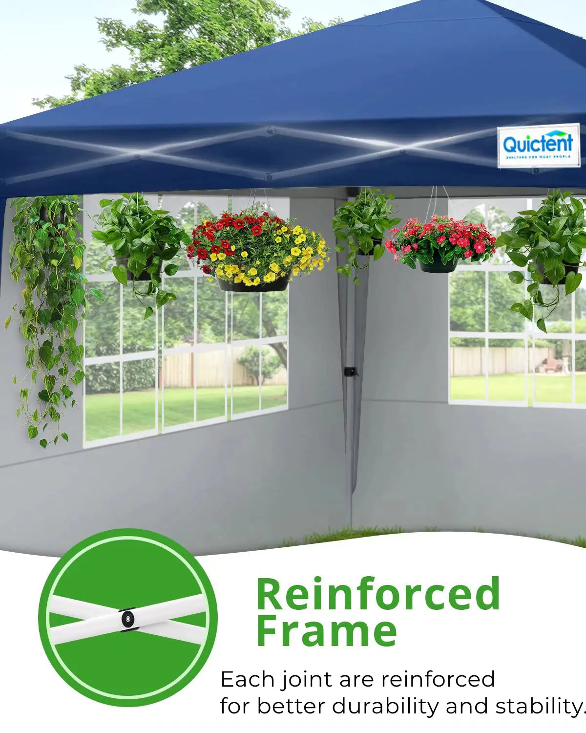 navy blue pop up canopy with sides#color_navy blue