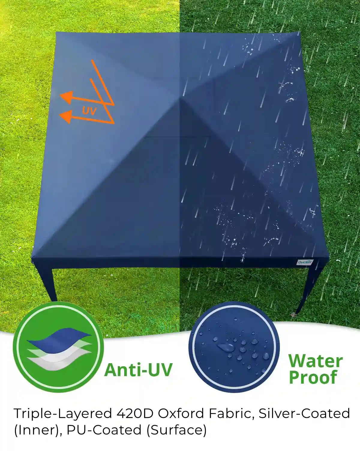 Blue upgraded 10x10 canopy with waterproof fabric#color_navy blue