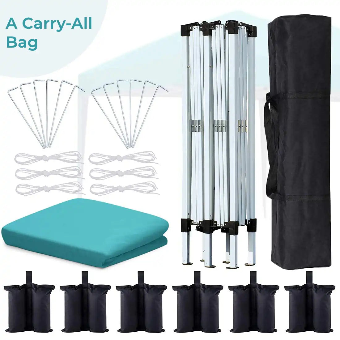 Turquoise 10x20 canopy tent package#color_turquoise