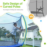 1500LBS No-Gap Design Trampoline with Safety Enclosure Net