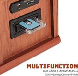ORCC 10-in-1 Bluetooth Nostalgic Turntable Record Player-Mahogany