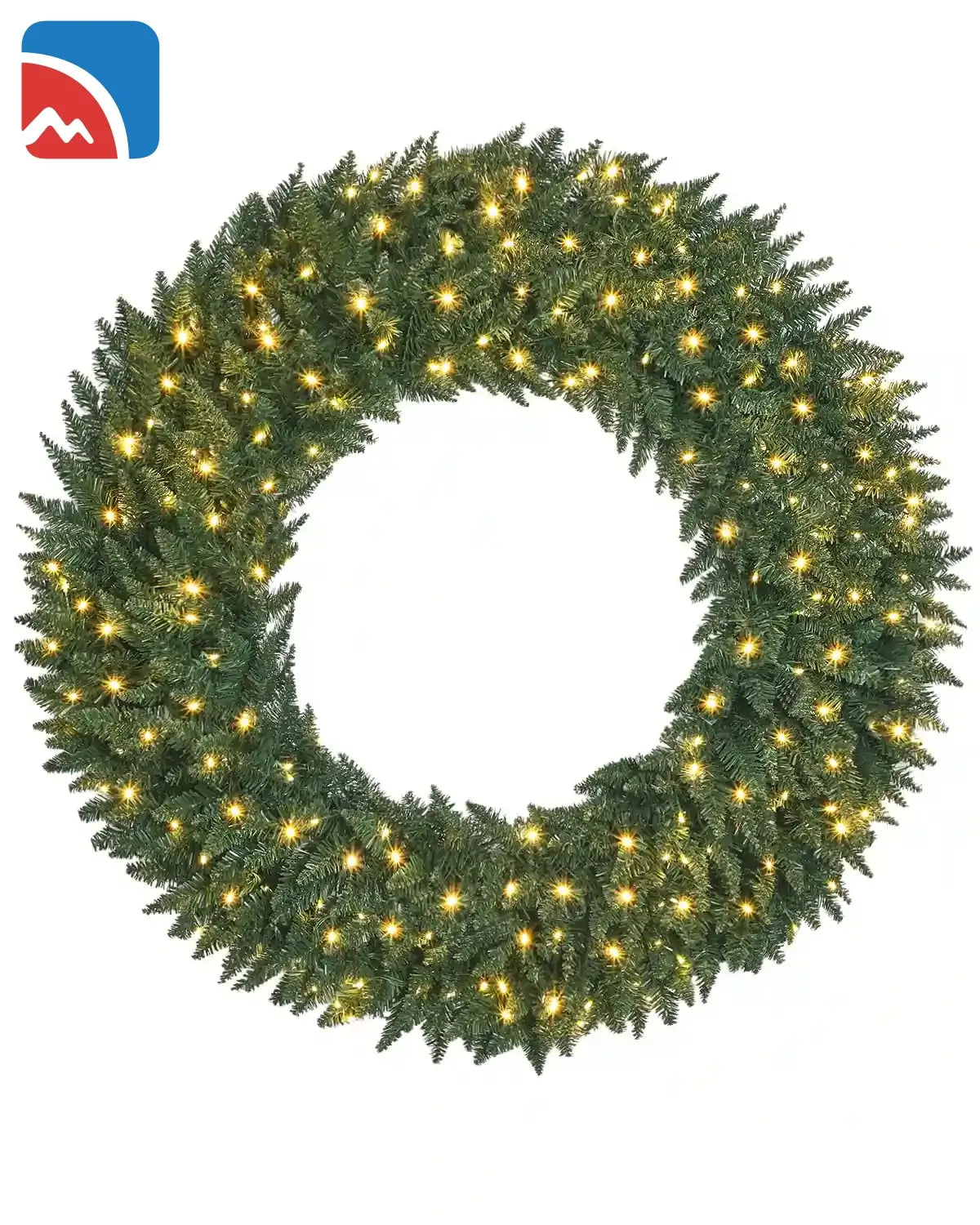 MaxLead Pre-Lit Fir Christmas Wreath