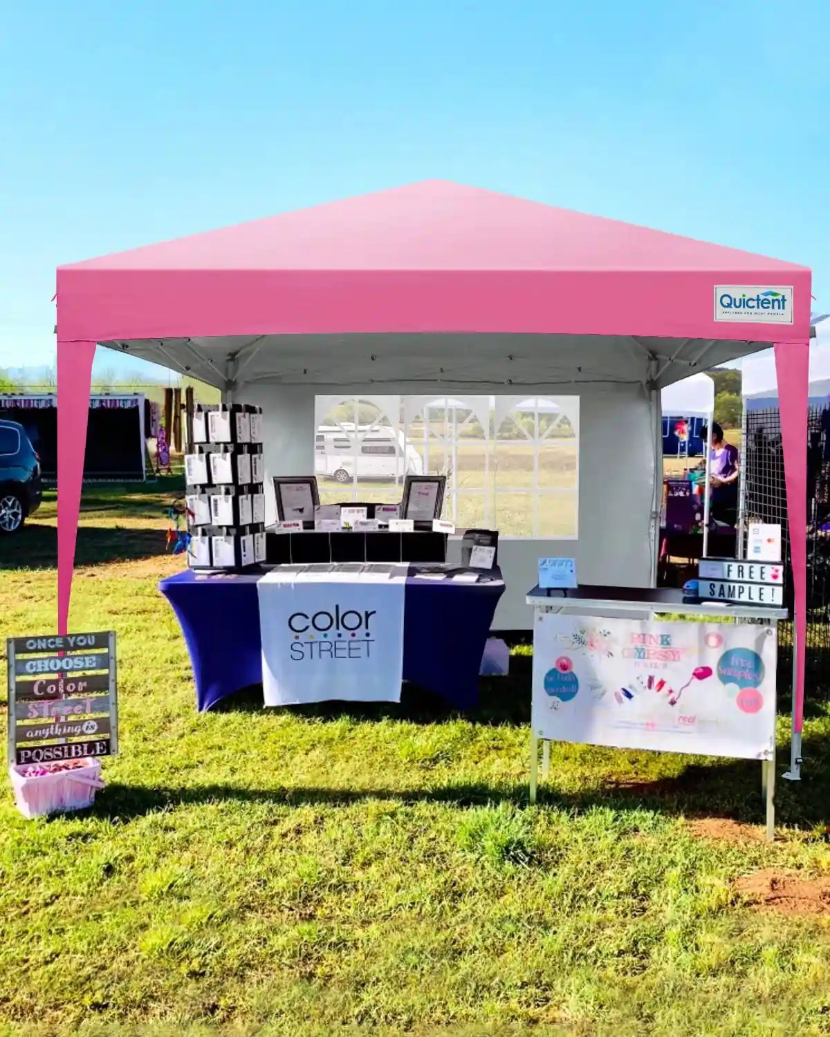 pink 10x10 vendor tent#color_pink