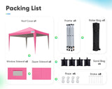pink 8x8 canopy with sides#color_pink