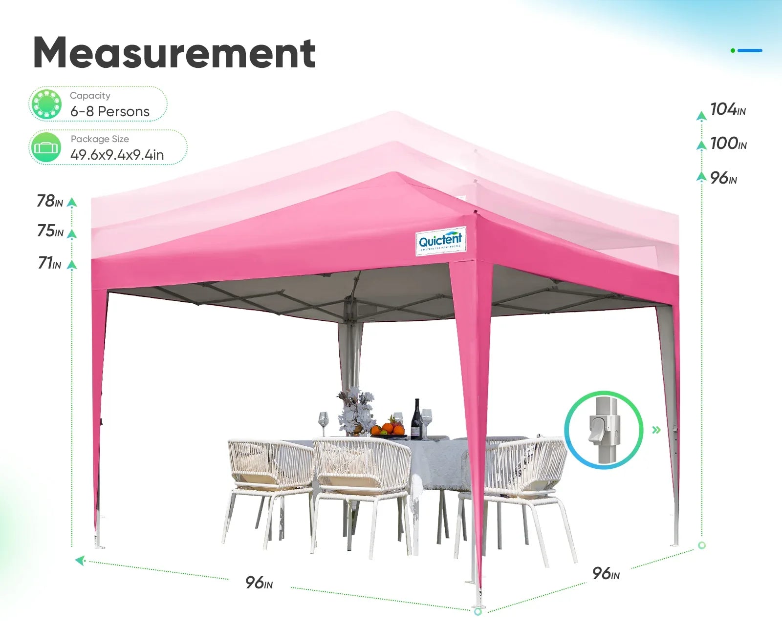 pink 8x8 canopy tent height options#color_pink
