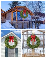 Holiday Decoration for Door Artificial Pre-Lit Fir Christmas Wreath#size_60" with Berries