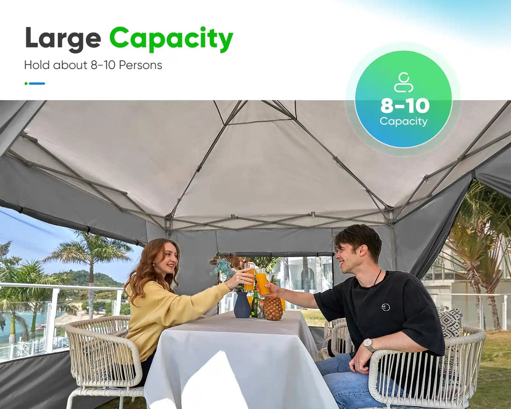 Large capacity to hold 8-10 persons#color_gray (Upgraded)