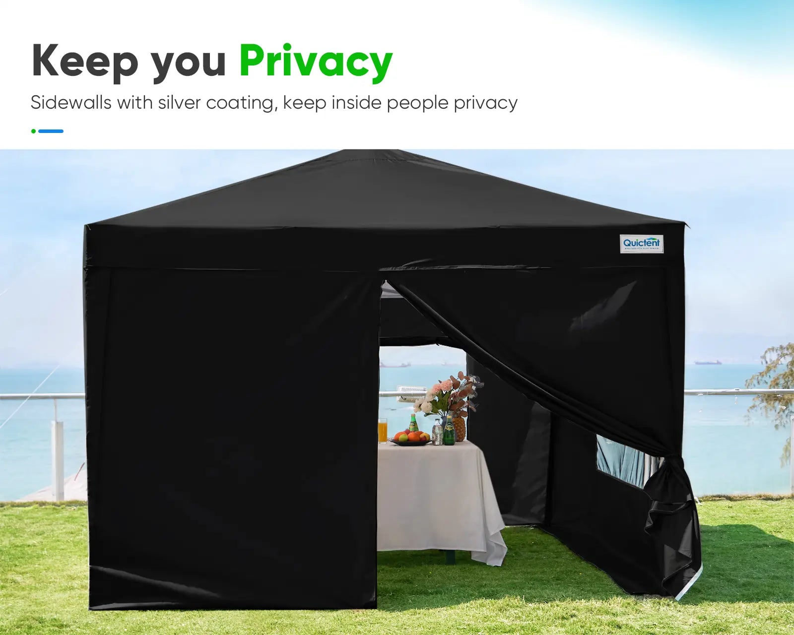 Black 8x8 Pop Up Canopy keep your privacy#color_black