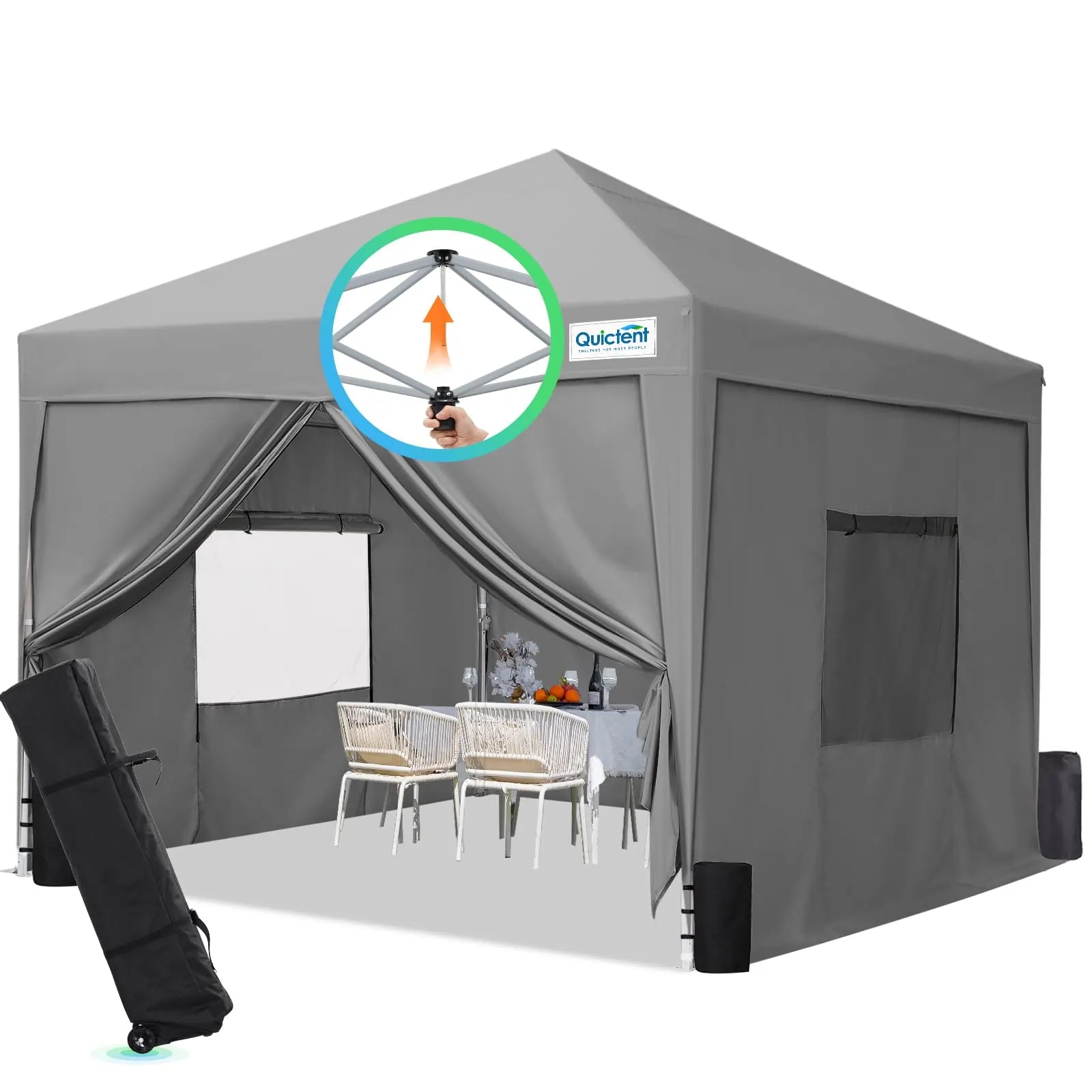 Privacy 8x8 Pop up Canopy Gray#color_gray