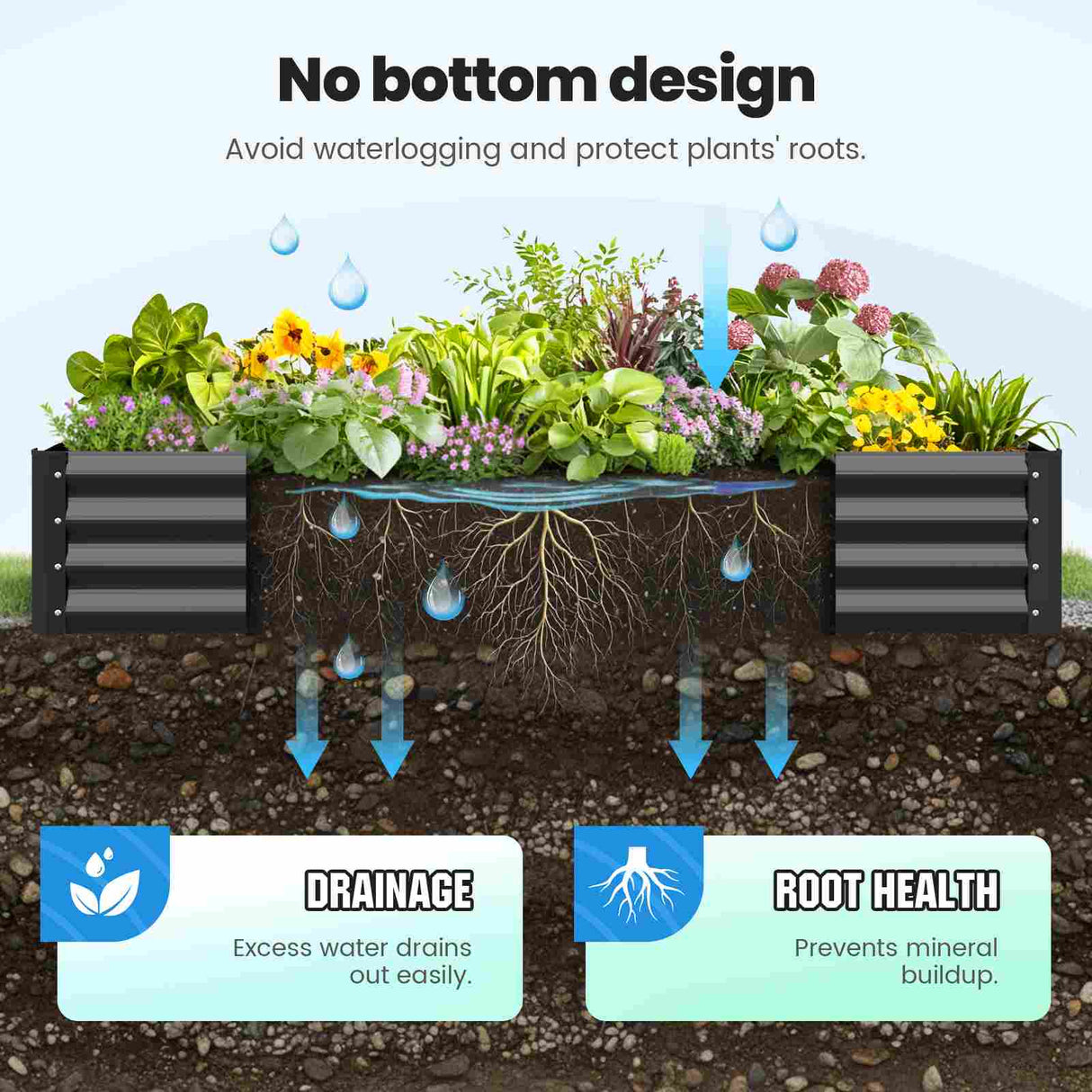 Quictent Raised Garden Bed with Tomato Cage