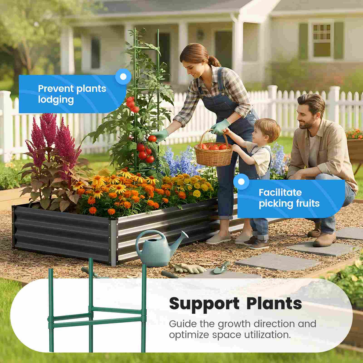 Quictent Raised Garden Bed with Tomato Cage