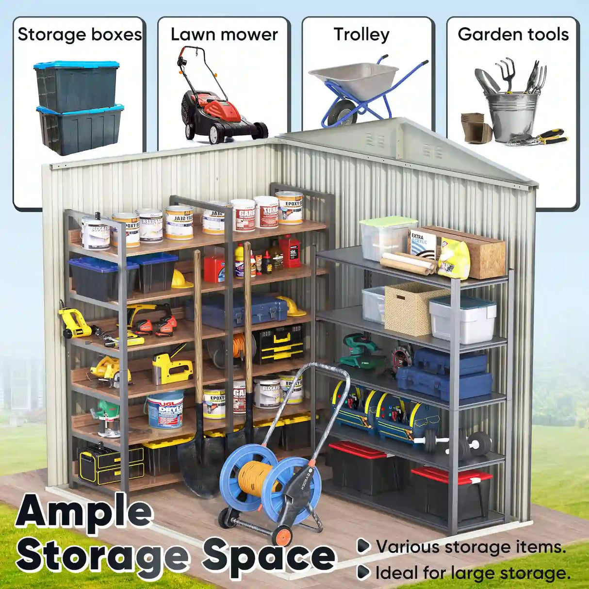 Metal Storage Shed with Combination Lock