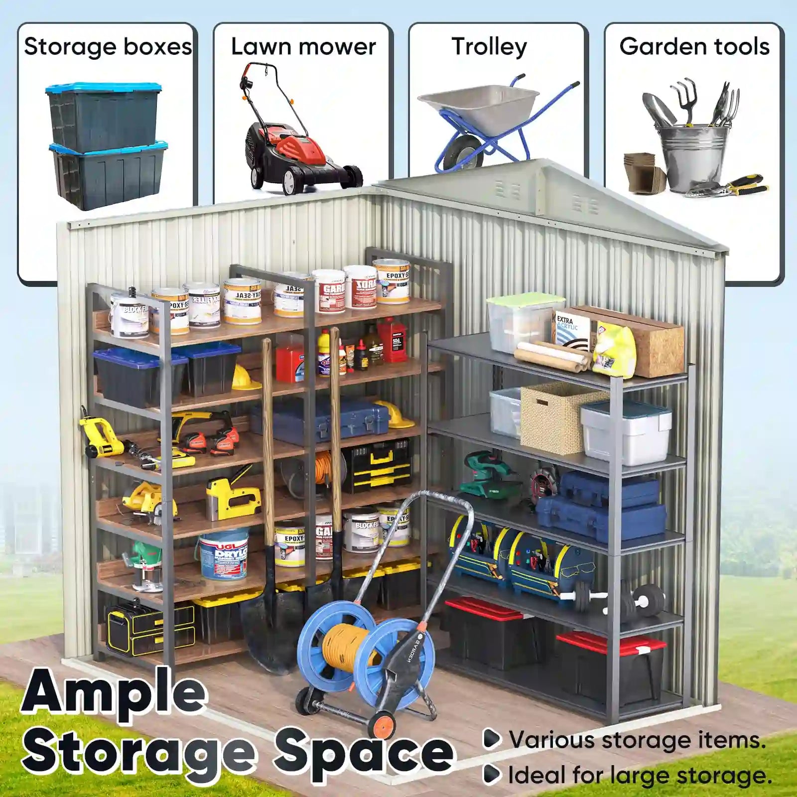 Metal Storage Shed with Combination Lock