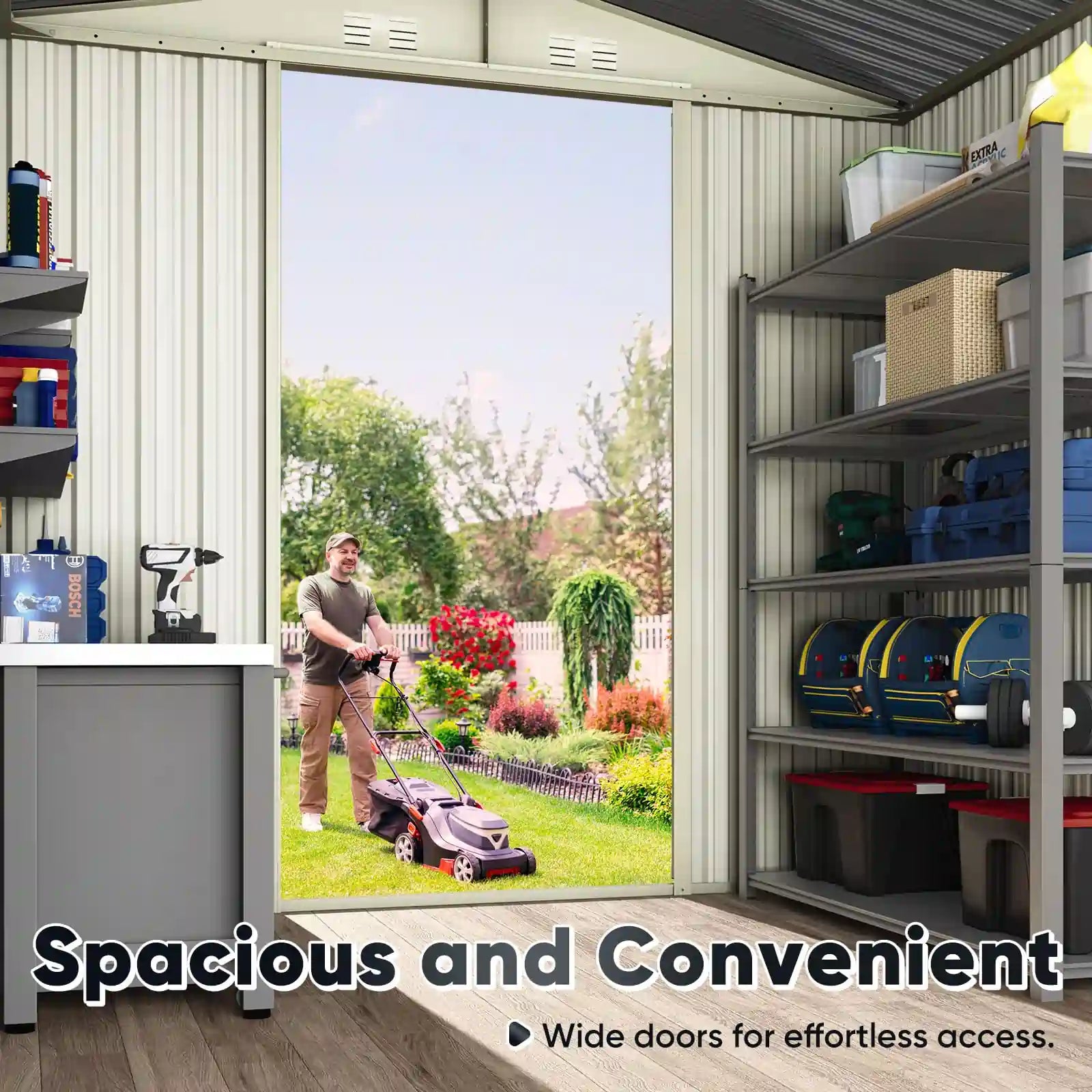 Metal Storage Shed with Combination Lock