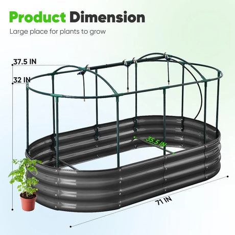 Quictent 6x3x1ft Raised Garden Bed with Self Watering System