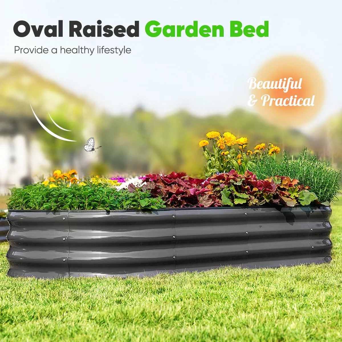 Quictent 6x3x1ft Raised Garden Bed with Self Watering System